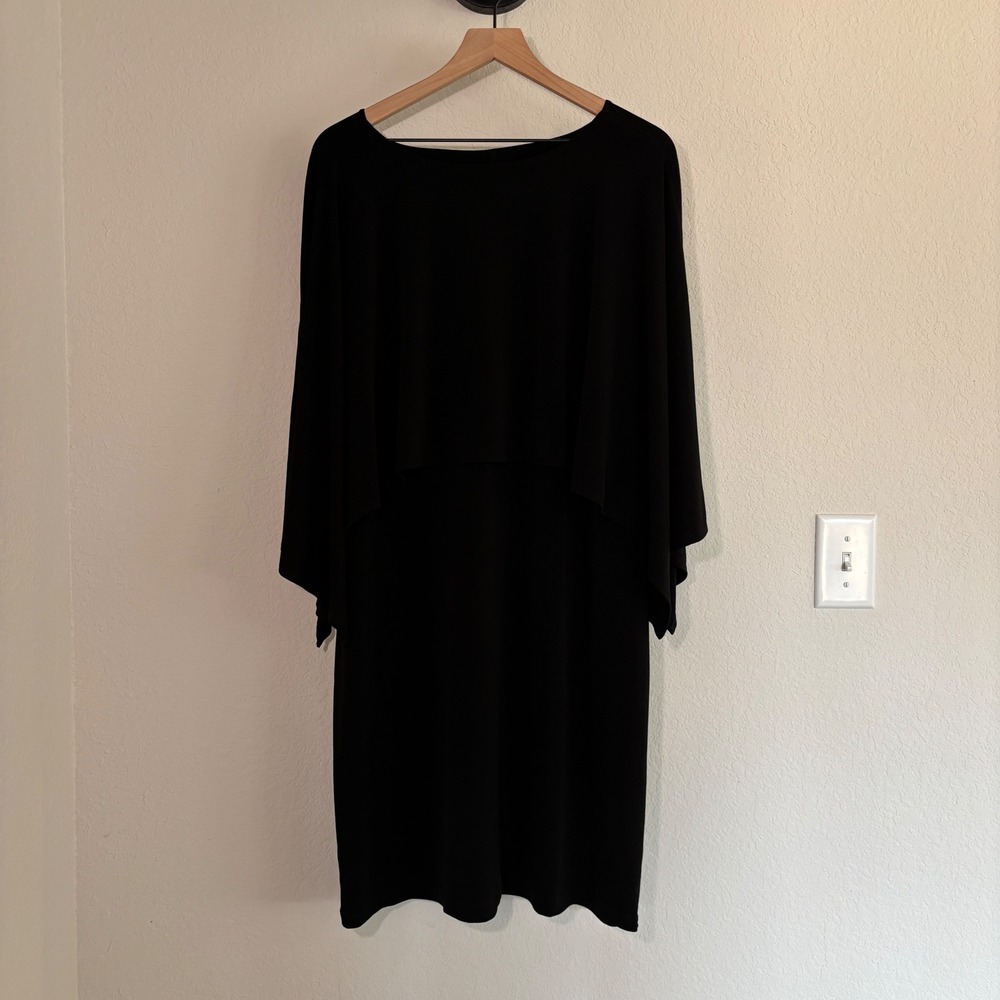 Chico's Dress Convertible Short Dress 3 Stretch Black Minimalist Chic NWT